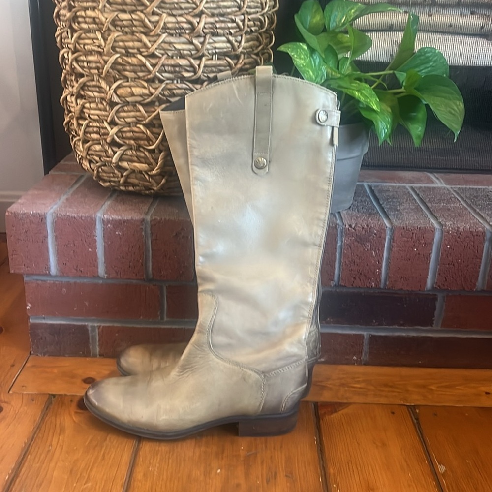 Sam Edelman Taupe/Olive green Leather “Penny” Boots - Size 9 - Picture 2 of 9